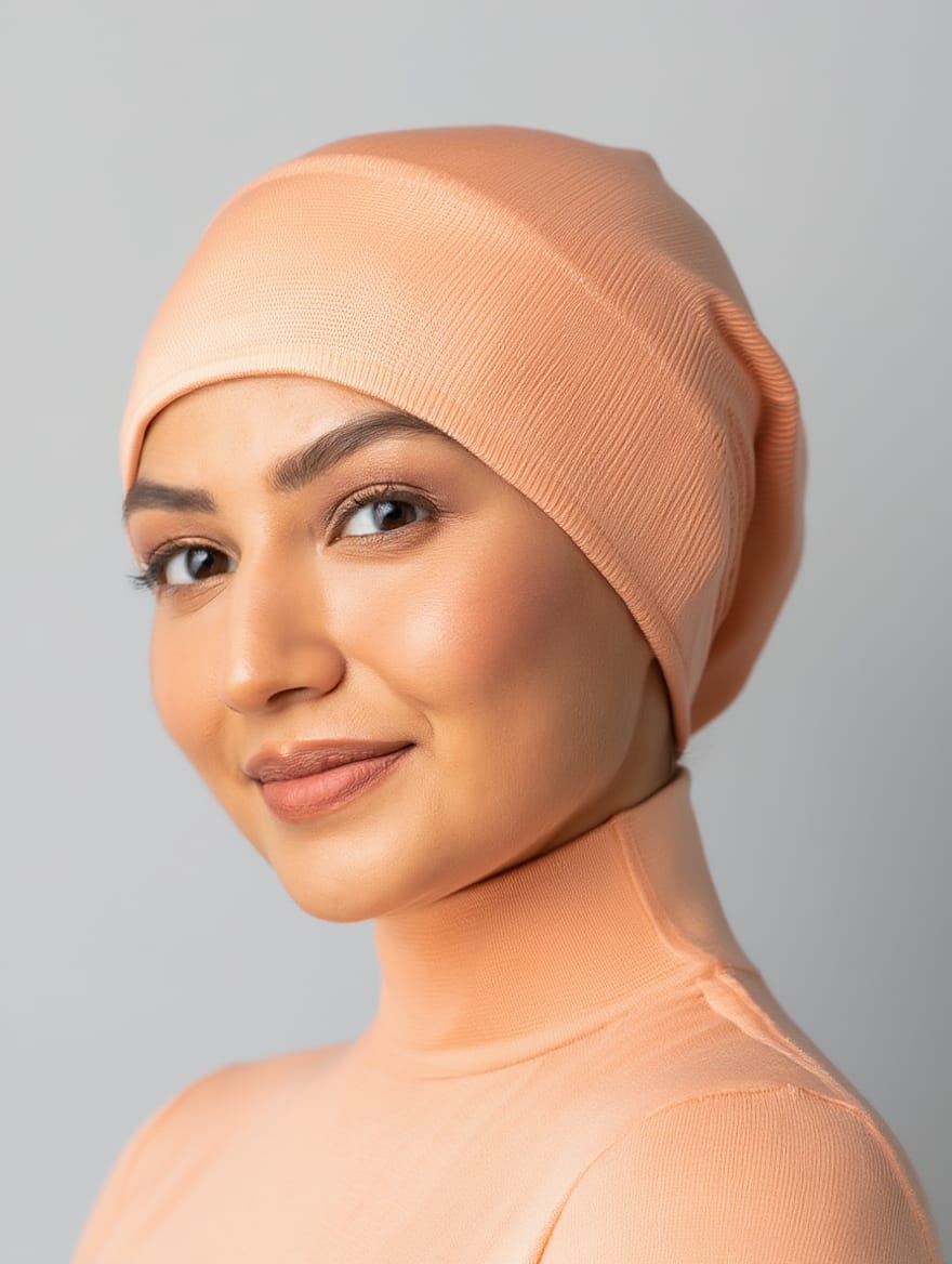 Comfort-Fit Hijab Cap (Peach)