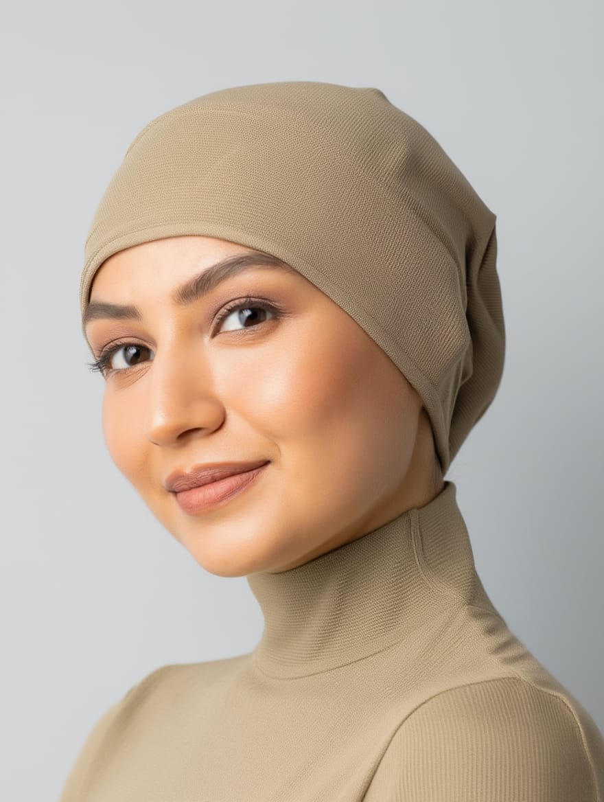 Comfort-Fit Hijab Cap (Beige)