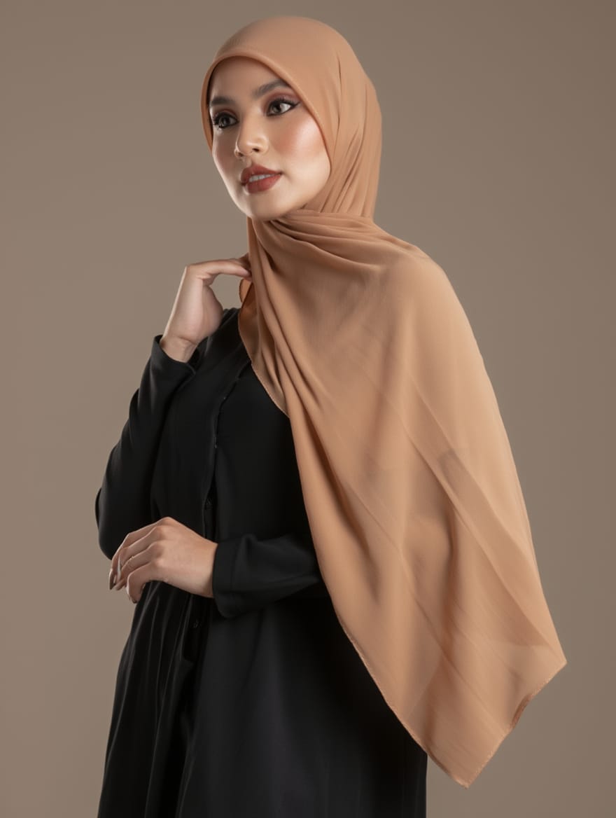 PLAIN GEORGETTE - Toasted Almond