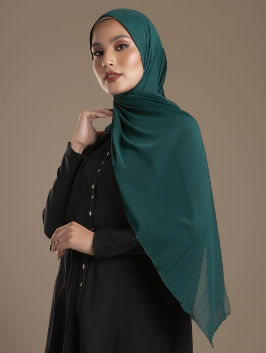 PLAIN GEORGETTE - Deep Forest Teal