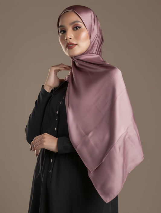 SILK HIJAB - ROSEWOOD