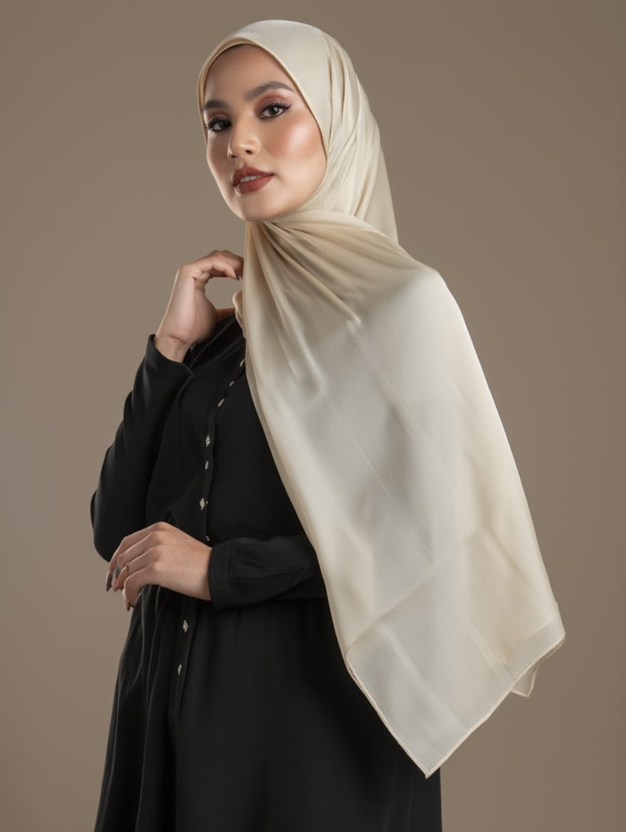 PLAIN GEORGETTE - Vintage Cream