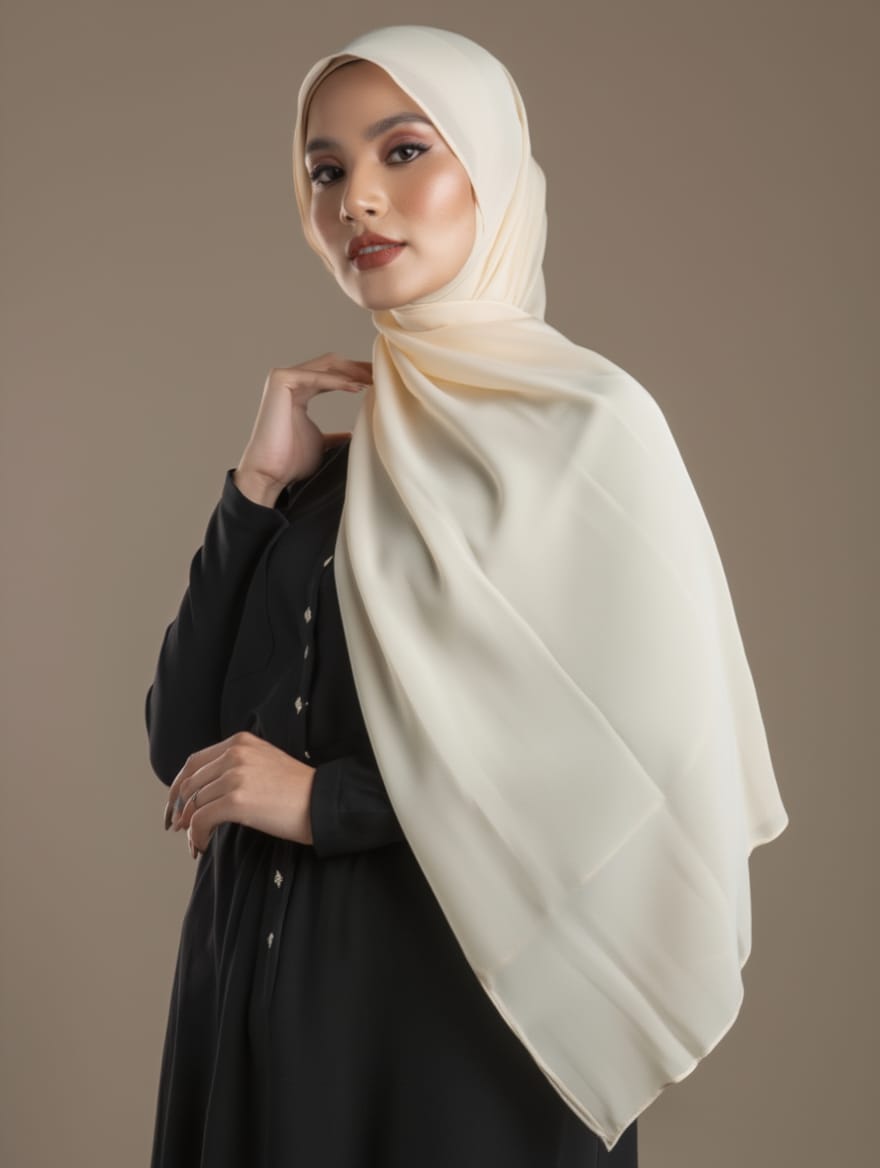 PLAIN GEORGETTE - Soft Buttermilk