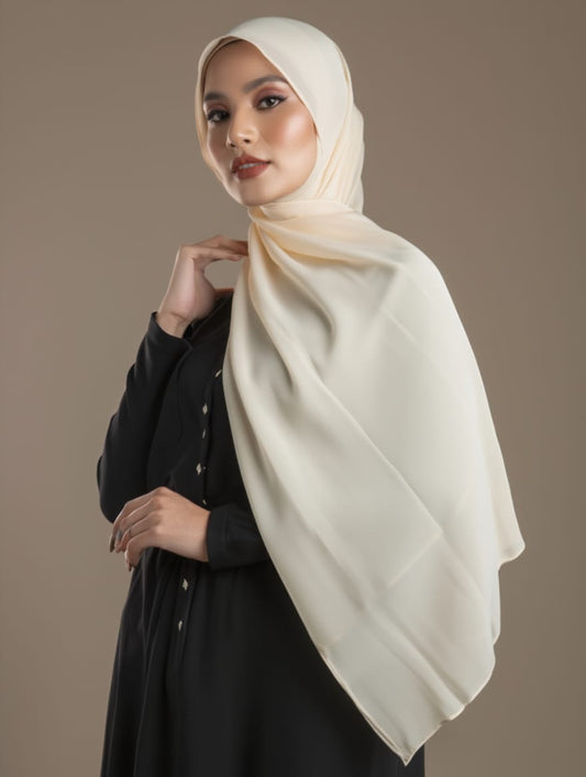 PLAIN GEORGETTE - Soft Buttermilk