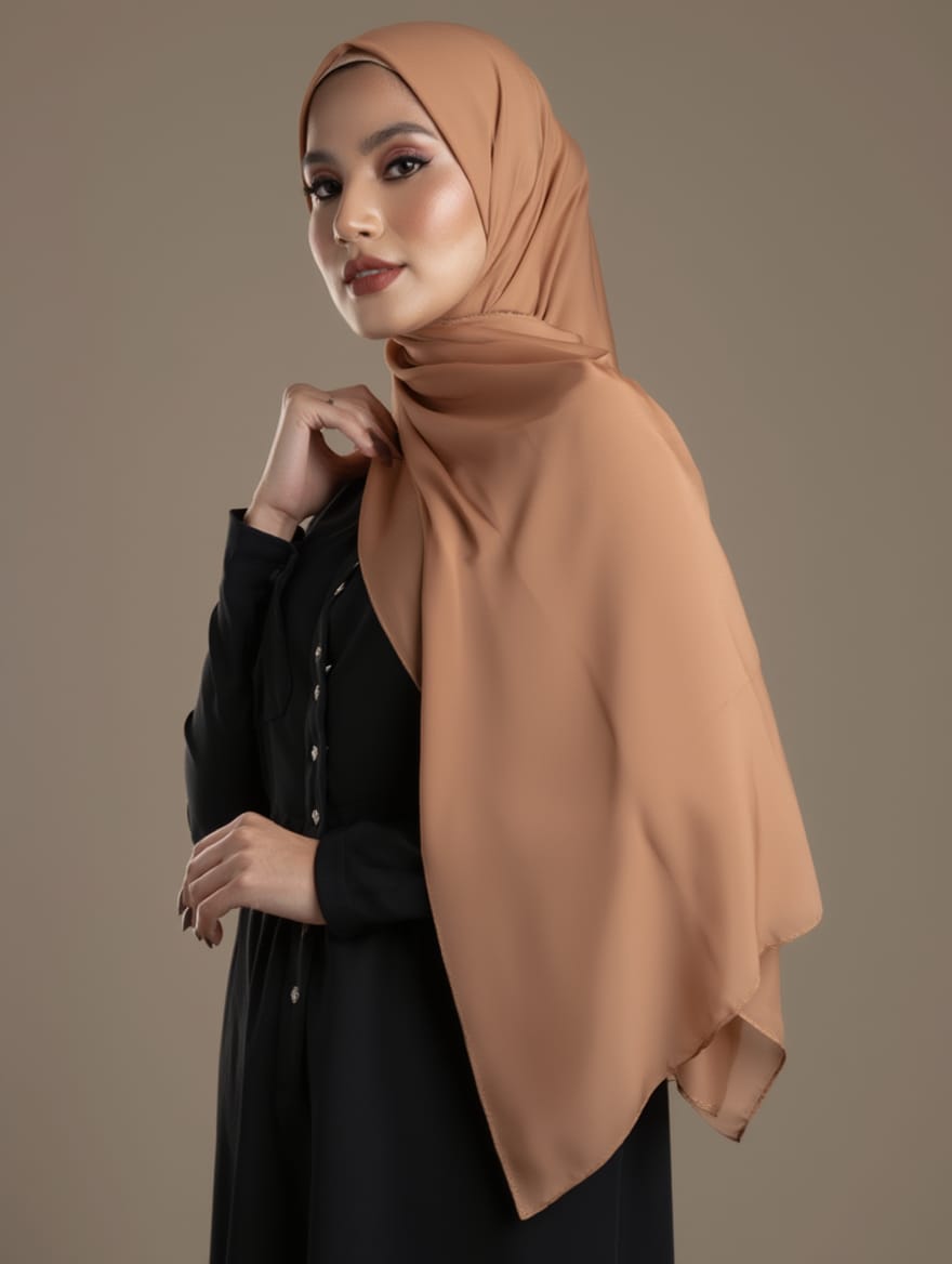 PLAIN GEORGETTE - Warm Caramel