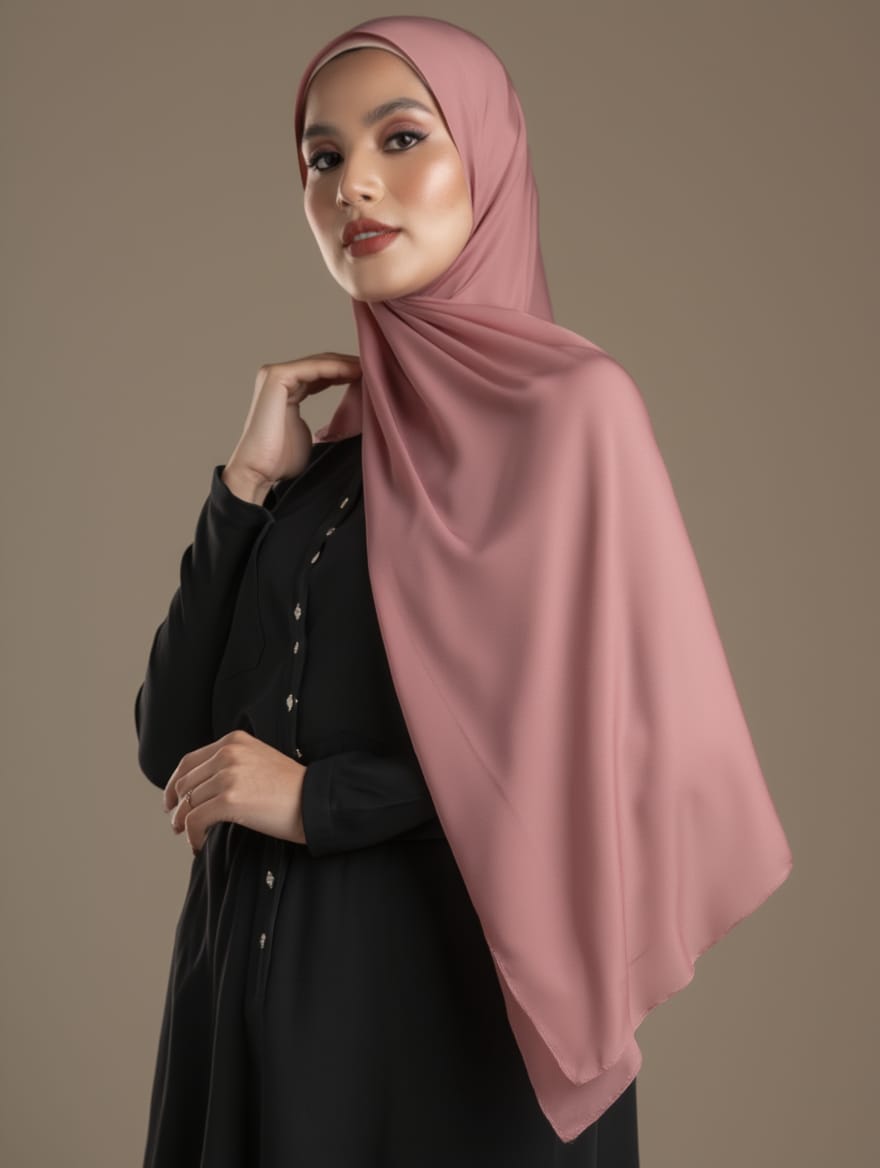 PLAIN GEORGETTE - Muted Dusty Rose