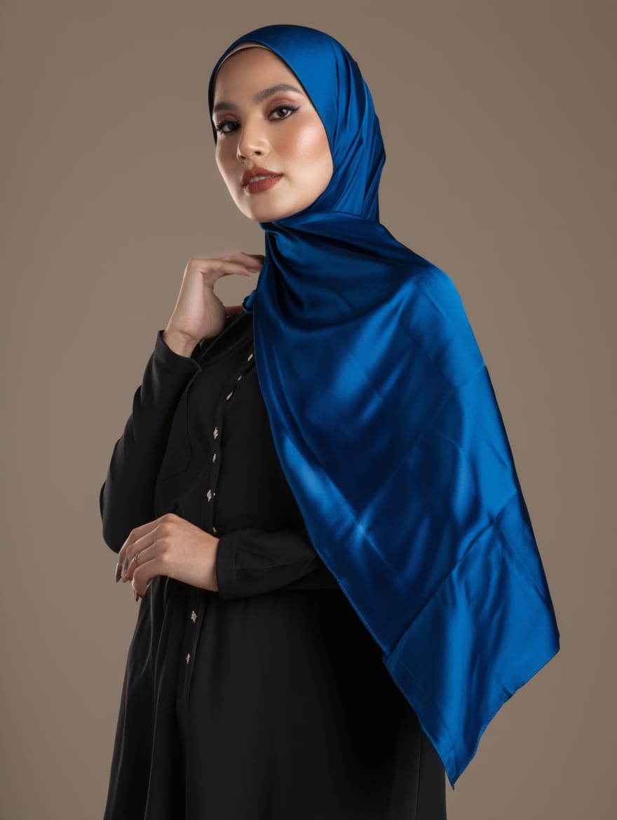 SILK HIJAB - ROYAL BLUE